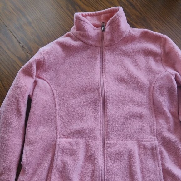 fleece  zipper jacket pink bass pro preowned size medium - Picture 1 of 3